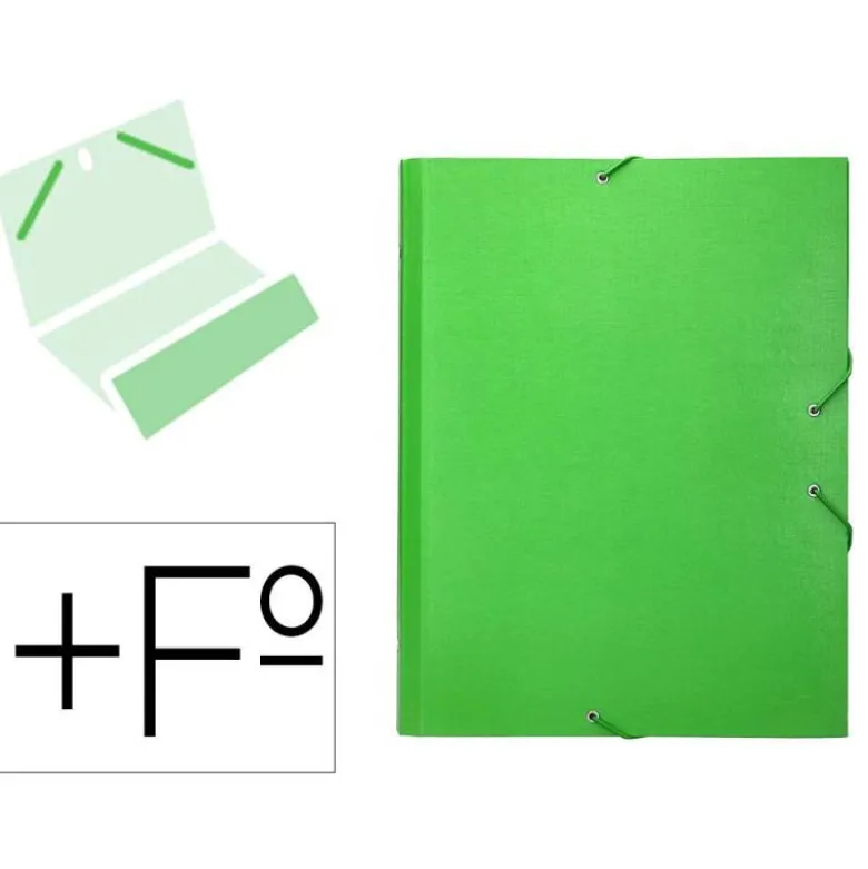 Carpeta clasificadora carton gomas Paper Coat Liderpapel verde
