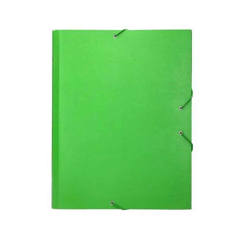 Carpeta clasificadora carton gomas Paper Coat Liderpapel verde