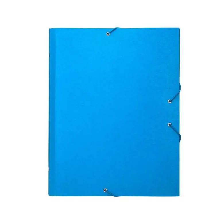 Carpeta clasificadora carton gomas Paper Coat Liderpapel celeste