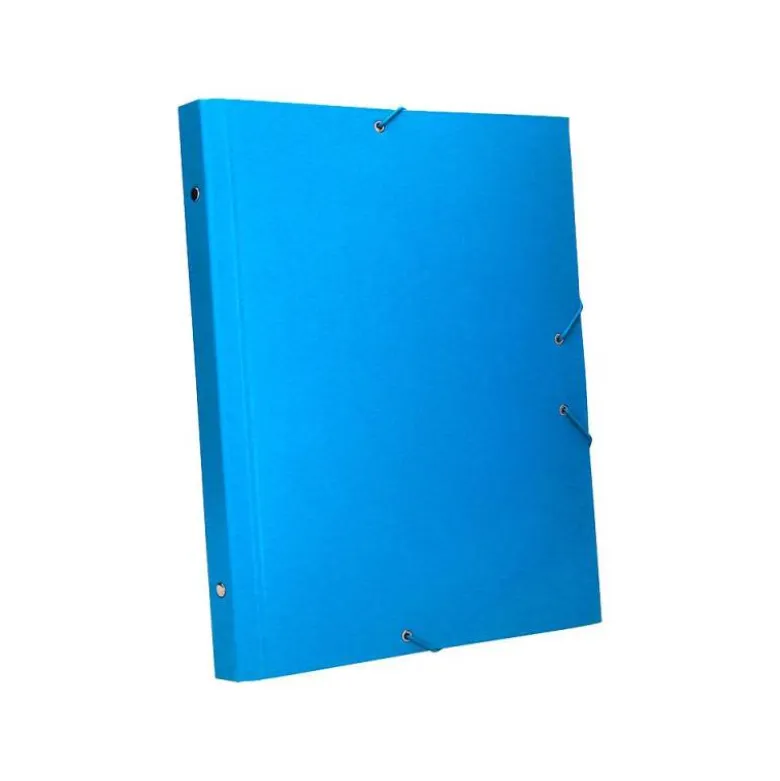 Carpeta clasificadora carton gomas Paper Coat Liderpapel celeste