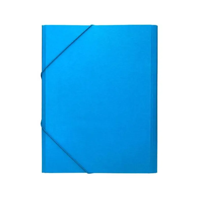 Carpeta clasificadora carton gomas Paper Coat Liderpapel celeste