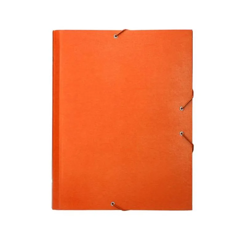 Carpeta clasificadora carton gomas Paper Coat Liderpapel naranja
