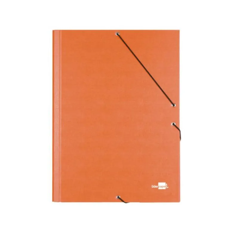 Carpeta clasificadora carton gomas Paper Coat Liderpapel naranja