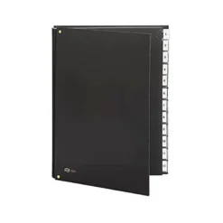 Carpeta Clasificadora Pardo DIN A4+ Carton Compacto con Fuelle 12 departamentos Negro