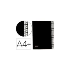 Carpeta Clasificadora Pardo DIN A4+ Carton Compacto con Fuelle 24 departamentos Negro