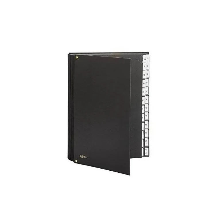 Carpeta Clasificadora Pardo DIN A4+ Carton Compacto con Fuelle 24 departamentos Negro