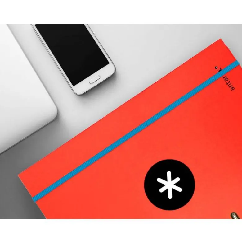 Carpeta con recambio Antartik A4 4 anillas 25 mm de Carton forrado color rojo