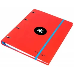 Carpeta con recambio Antartik A4 4 anillas 25 mm de Carton forrado color rojo