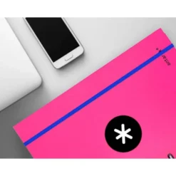 Carpeta con recambio Antartik A4 4 anillas 25 mm de Carton forrado color rosa
