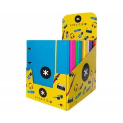 Carpeta con recambio Antartik A4 4 anillas 25 mm de Carton forrado Colores surtidos