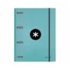 CARPETA CON RECAMBIO LIDERPAPEL ANTARTIK A4 CUADRO 5MM FORRADA 4 ANILLAS 25MM COLOR MENTA