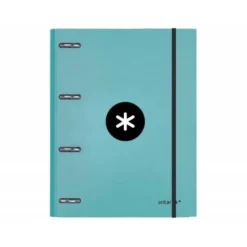 CARPETA CON RECAMBIO LIDERPAPEL ANTARTIK A4 CUADRO 5MM FORRADA 4 ANILLAS 25MM COLOR MENTA
