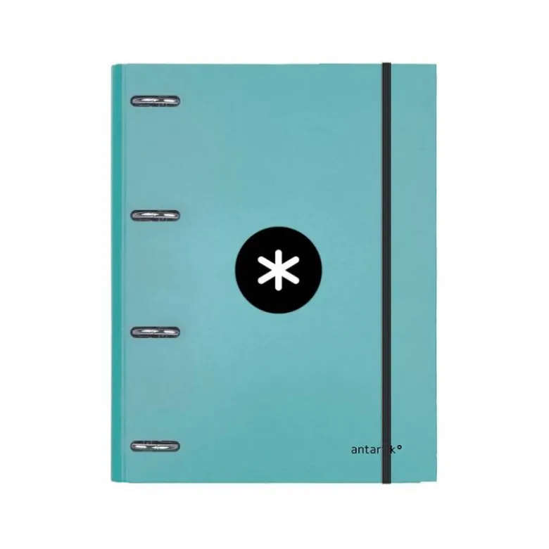 CARPETA CON RECAMBIO LIDERPAPEL ANTARTIK A4 CUADRO 5MM FORRADA 4 ANILLAS 25MM COLOR MENTA