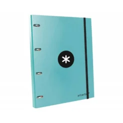 CARPETA CON RECAMBIO LIDERPAPEL ANTARTIK A4 CUADRO 5MM FORRADA 4 ANILLAS 25MM COLOR MENTA