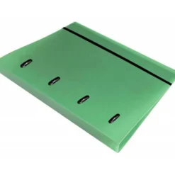 CARPETA CON RECAMBIO LIDERPAPEL A4 CUADRO 5MM 100 HOJAS 80G POLIPROPILENO 4 ANILLAS 40MM VERDE MANZANA