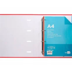 Carpeta con recambio Liderpapel A4 4 anillas 40 mm Cartón forrado Colores surtidos