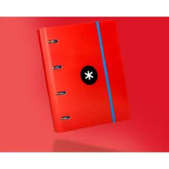 CARPETA CON RECAMBIO LIDERPAPEL ANTARTIK A4 CUADRO 5MM FORRADA 4 ANILLAS 40MM RECONDAS COLORES SURTIDOS