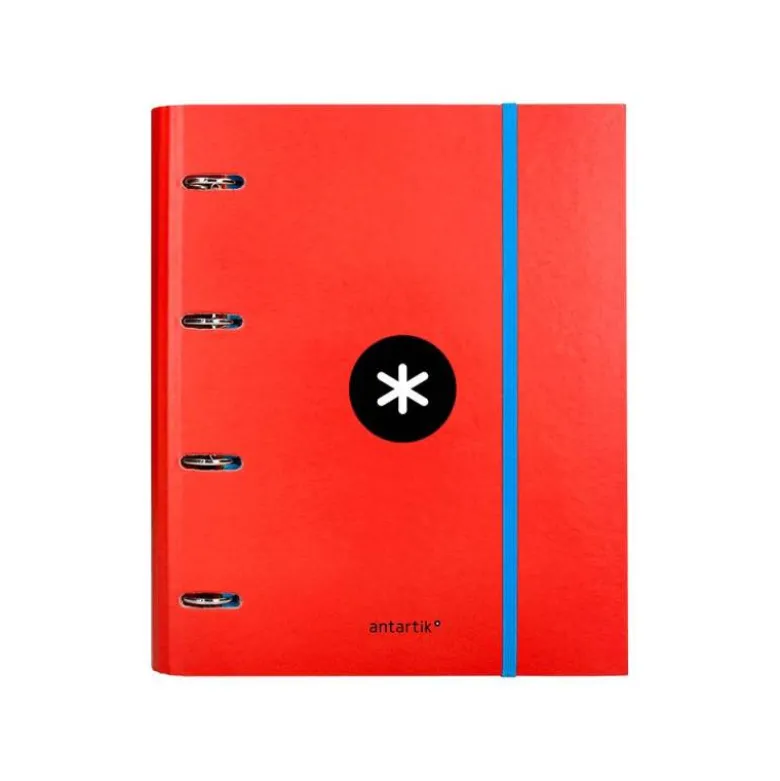 CARPETA CON RECAMBIO LIDERPAPEL ANTARTIK A4 CUADRO 5MM FORRADA 4 ANILLAS 40MM RECONDAS COLORES SURTIDOS