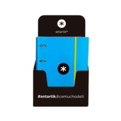 CARPETA CON RECAMBIO LIDERPAPEL ANTARTIK A4 CUADRO 5MM FORRADA 4 ANILLAS 40MM RECONDAS COLORES SURTIDOS