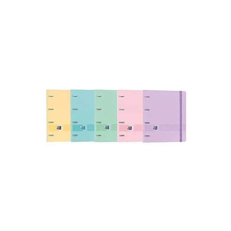 CARPETA CON RECAMBIO OXFORD EUROPEANBINDER LIVE&GO POLYFOAM 4 ANILLAS 35 MM CUADRO 5 MM DIN A4+ COLORES SURTIDOS