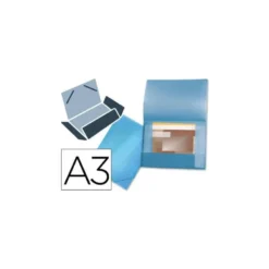 Carpeta de gomas lomo flexible con solapas Liderpapel Din A3 color azul