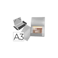 Carpeta de gomas lomo flexible con solapas marca Liderpapel Din A3 transparente
