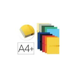 Carpeta de Proyectos Exacompta DIN A4 con Fuelle de Cartón Forrado con Velcro Colores Surtidos 80g/m2 Pack de 10 unidades