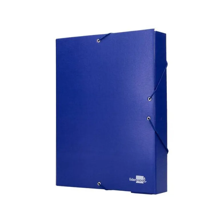 Carpeta de proyectos Liderpapel de carton con gomas Paper Coat lomo 90 mm azul