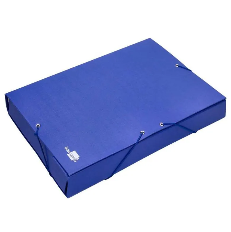 Carpeta de proyectos Liderpapel de carton con gomas Paper Coat lomo 90 mm azul