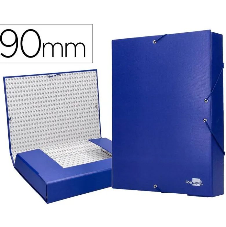 Carpeta de proyectos Liderpapel de carton con gomas Paper Coat lomo 90 mm azul