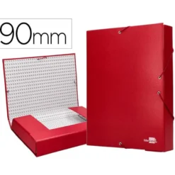 Carpeta de proyectos Liderpapel de carton con gomas Paper Coat lomo 90 mm rojo