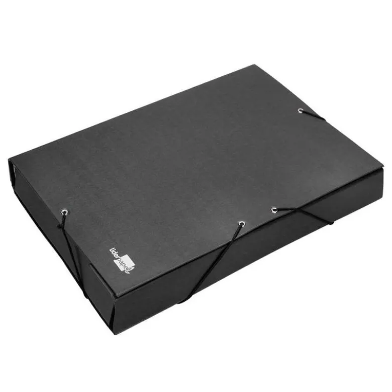 Carpeta de proyectos Liderpapel de carton con gomas Paper Coat lomo 90 mm negro