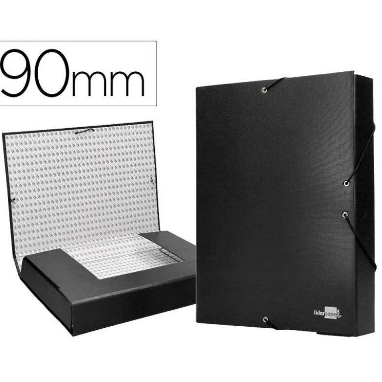 Carpeta de proyectos Liderpapel de carton con gomas Paper Coat lomo 90 mm negro