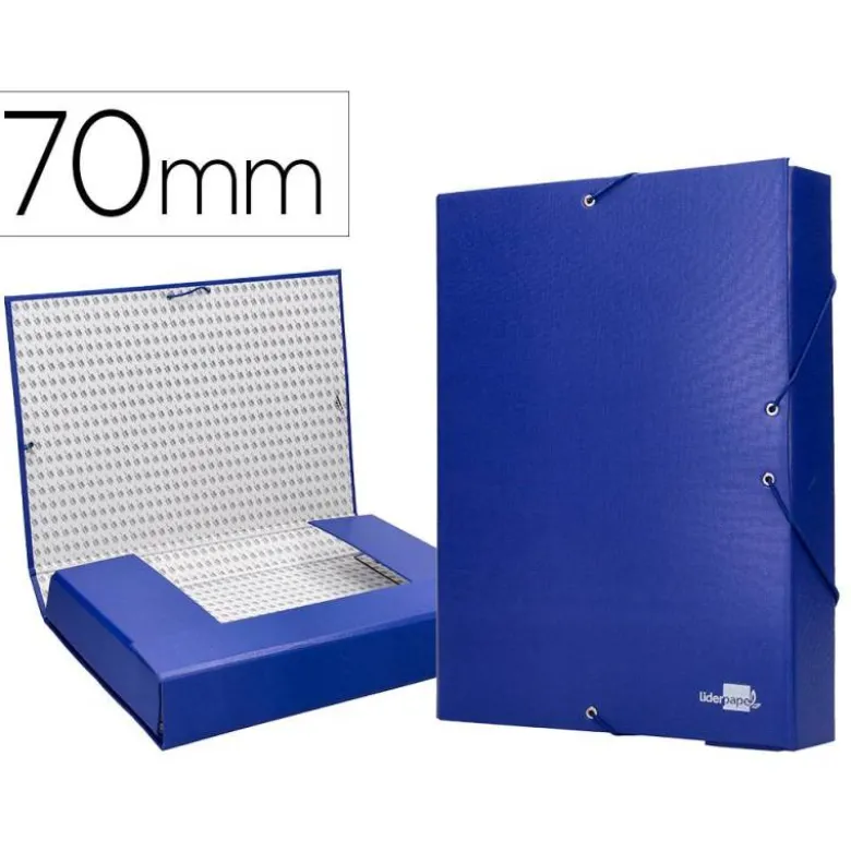 Carpeta de proyectos Liderpapel de carton con gomas Paper Coat lomo 70 mm azul