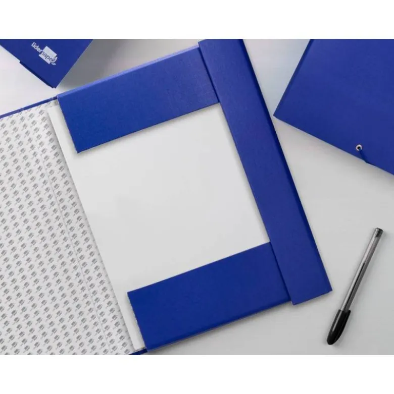 Carpeta de proyectos Liderpapel de carton con gomas Paper Coat lomo 70 mm azul