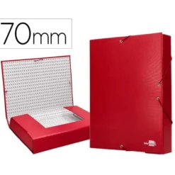 Carpeta de proyectos Liderpapel de carton con gomas Paper Coat lomo 70 mm rojo