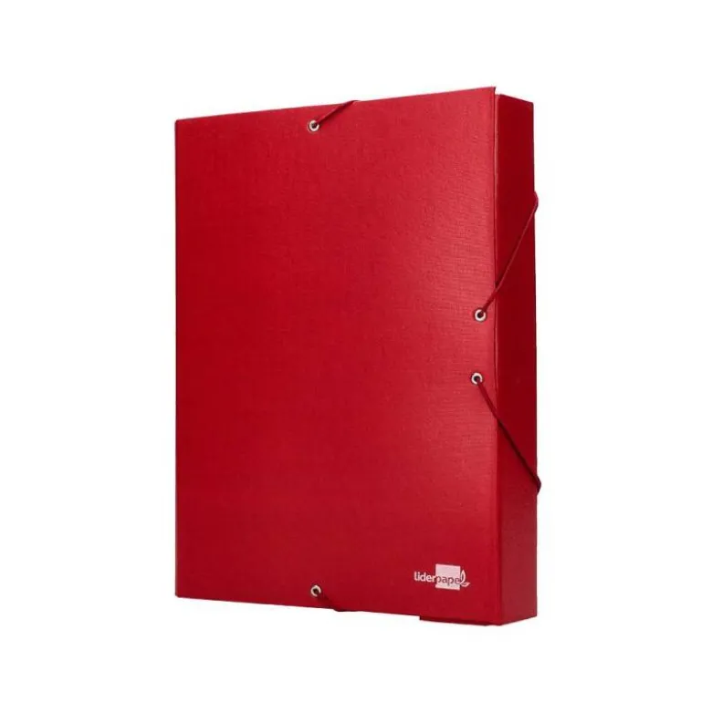 Carpeta de proyectos Liderpapel de carton con gomas Paper Coat lomo 70 mm rojo