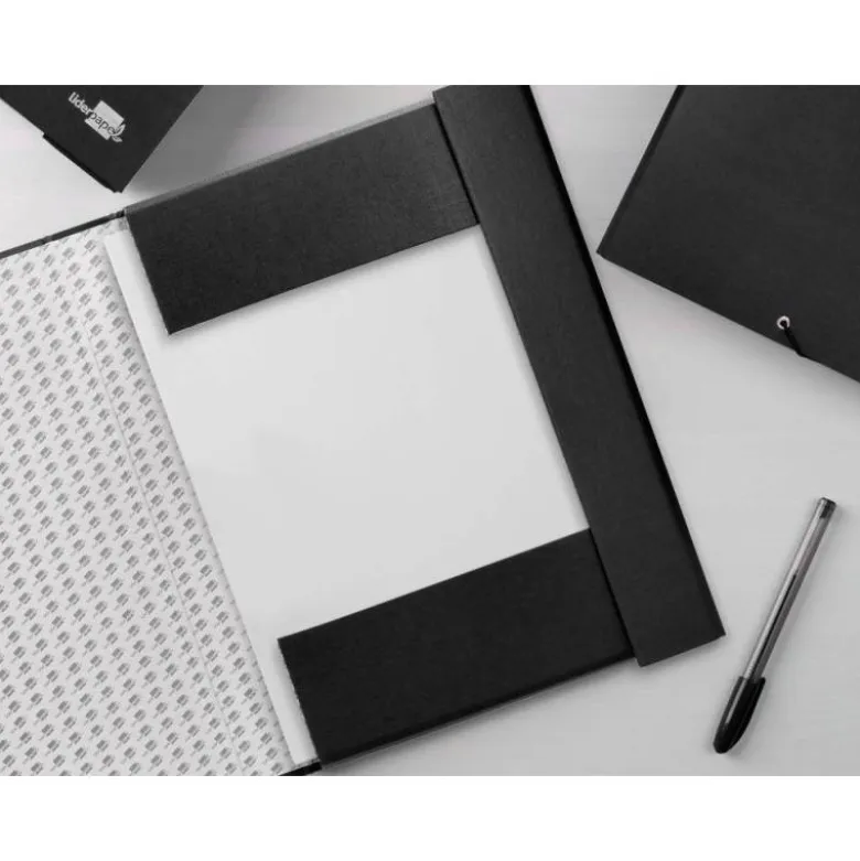 Carpeta de proyectos Liderpapel de carton con gomas Paper Coat lomo 70 mm negro