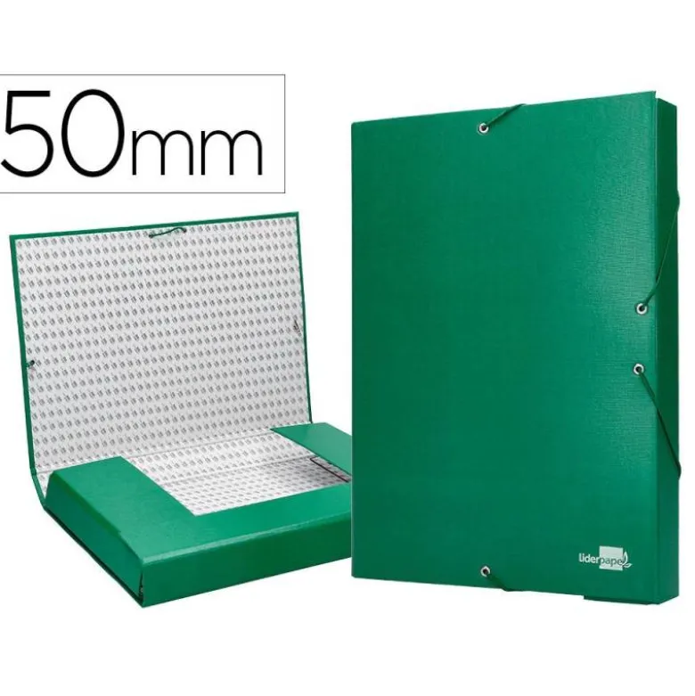 Carpeta de proyectos Liderpapel de carton con gomas Paper Coat lomo 50 mm verde