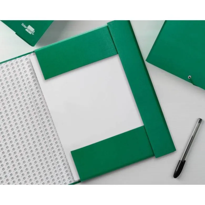 Carpeta de proyectos Liderpapel de carton con gomas Paper Coat lomo 50 mm verde