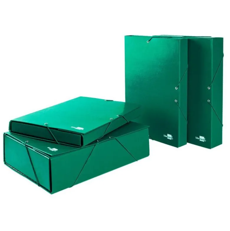 Carpeta de proyectos Liderpapel de carton con gomas Paper Coat lomo 30 mm verde