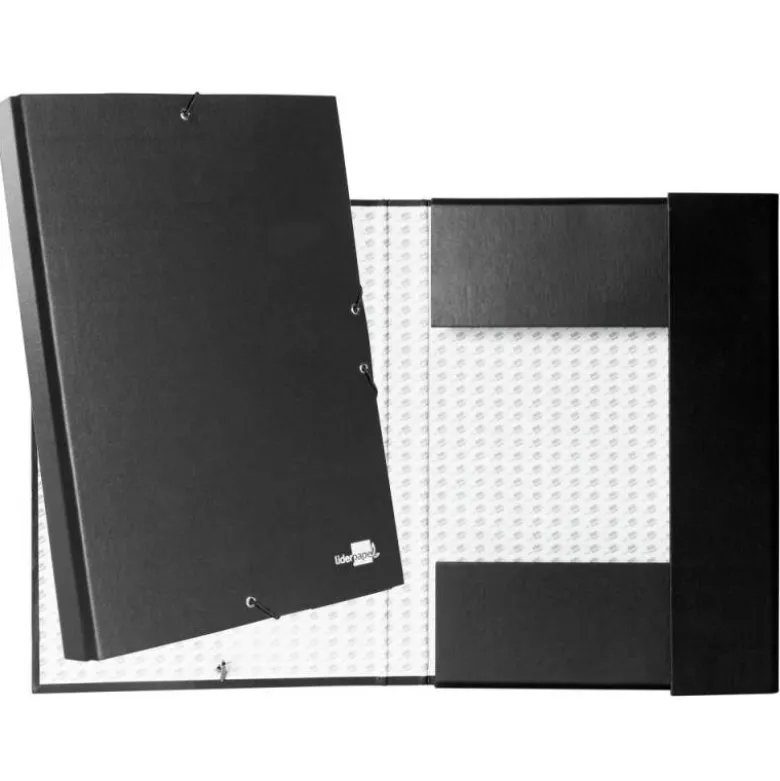 Carpeta de proyectos Liderpapel de carton con gomas Paper Coat negro
