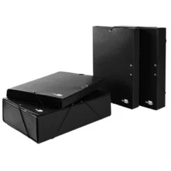 Carpeta de proyectos Liderpapel de carton con gomas Paper Coat negro