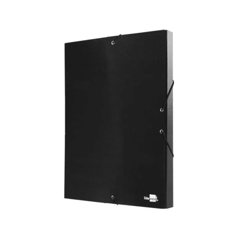 Carpeta de proyectos Liderpapel de carton con gomas Paper Coat negro