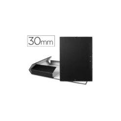 Carpeta de proyectos Liderpapel de carton con gomas Paper Coat negro
