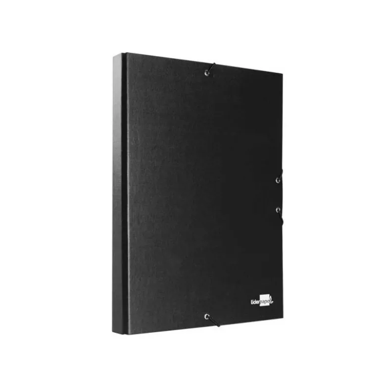 Carpeta de proyectos Liderpapel de carton con gomas Paper Coat negro