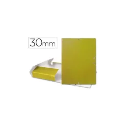 Carpeta de proyectos Liderpapel de carton con gomas. Folio. Amarillo. 3 cm