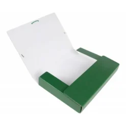 Carpeta de proyectos Liderpapel de carton con gomas. Folio. Verde. 5 cm