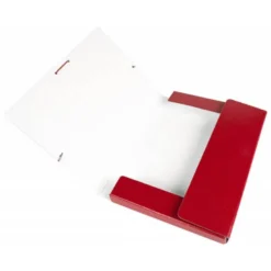 Carpeta de proyectos Liderpapel de carton con gomas. Folio. Rojo. 3 cm