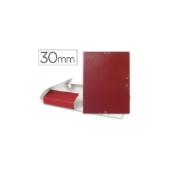 Carpeta de proyectos Liderpapel de carton con gomas. Folio. Rojo. 3 cm